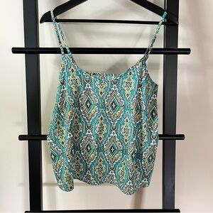 Hollister Shirt Womens Size S Spaghetti Strap V Neck Cami Pullover Blue Green